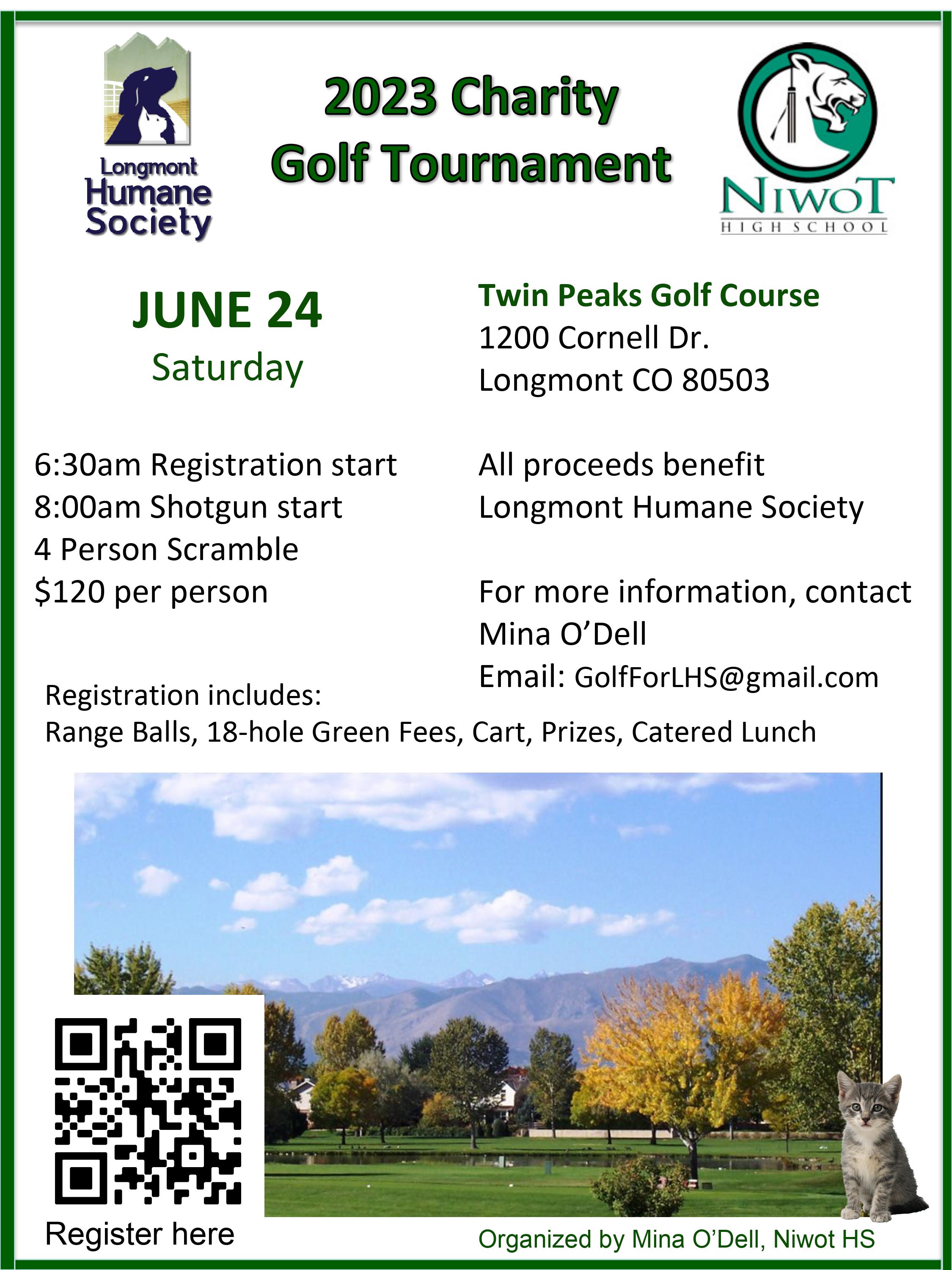 2023 Charity Golf Tournament benefitting Longmont Humane Society